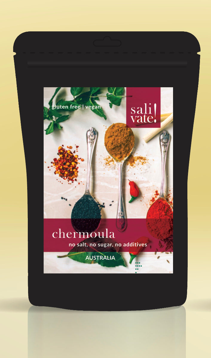 Pouch of Salivate! Chermoula Moroccan fish marinade blend