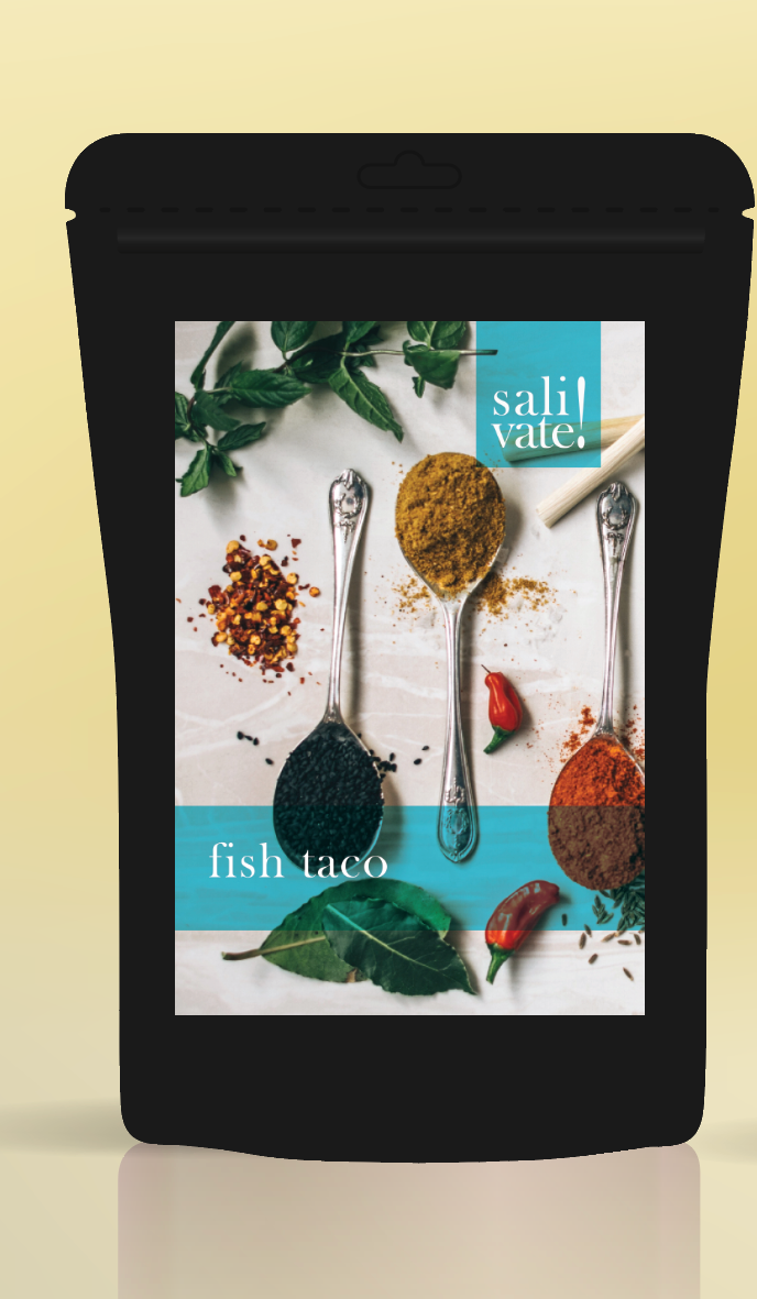 Pouch of Salivate! Fish Taco spice blend with smoked paprika
